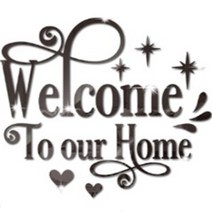 나음다름 Welcome to our home 포인트 벽지 스티커, 블랙