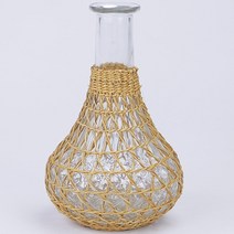 참리빙 인테리어 라탄 유리 투명 화병 H00157 B타입, 혼합색상