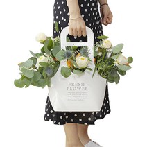 미화부장 크라프트 종이 꽃 화분 식물 선물 포장 가방 백 캐리어, 04 화이트 대, 5개