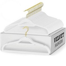 솔브리빙 논슬립 고급형 옷걸이, 골드(후크), 화이트(옷걸이), 10개