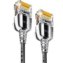삼지 울트라 슬림 초고속 기가랜선 1.5m CAT6A, 블랙, 1개