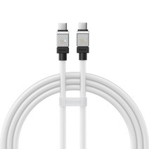 베이스어스 쿨플레이 100W CtoC타입 고속 충전 케이블, 1m, 화이트, 1개
