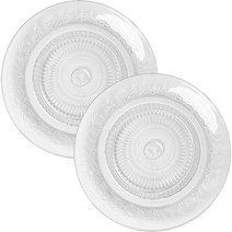 잇어스 빈티지 디저트 유리접시 17cm, 2개, 단품, 투명