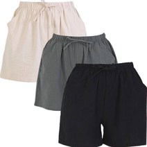 여성용 미드나잇코코 A라인 린넨 3부 반바지 3종 세트 J-2023040026