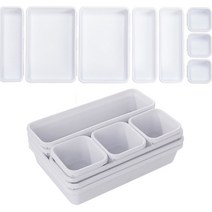 디오셀 칸칸분리 다용도 서랍 정리함 A타입 3p + B타입 3p + C타입 2p 세트, 화이트, 2세트