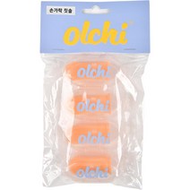 올치 반려동물 실리콘 손가락 칫솔 4p + 케이스 세트, 오렌지, 1세트