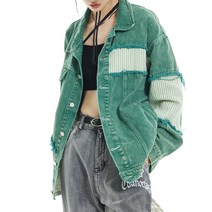 비비에모 여성용 빈티지 패치 데님 자켓 04219