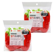 롯데이라이프 아크릴 필름 딸기 수세미, 3개입, 2개