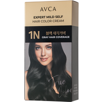 아브카 엑스퍼트 순한 셀프 염색 새치 전용 염모제, 블랙, 1개