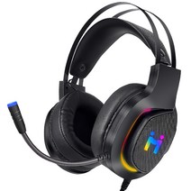 모이지 가상 7.1 RGB 초경량 게이밍 헤드셋, MX-500, 블랙