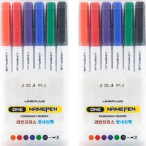 라인플러스 원네임펜 1mm 6색 세트, 혼합색상, 2세트