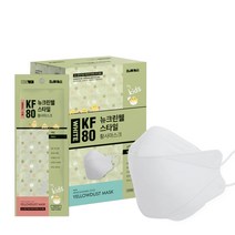 뉴크린웰 스타일 황사마스크 소형 KF80, 50개입, 1개, 화이트