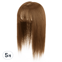 하이유니 스트레이트 펌 단발 정수리 탑커버 헤어피스 35cm, 라이트브라운, 5개