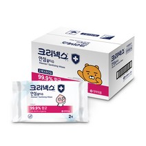 크리넥스 카카오 항균 안심물티슈 휴대형 랜덤발송, 2매, 80팩