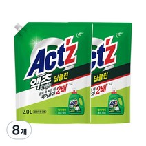 액츠 퍼펙트 딥클린 액상세제 리필, 2L, 8개