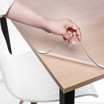 쾌청 식탁용 라운드컷 테이블 매트, 투명, 가로 180cm x 세로 80cm x 두께 3mm