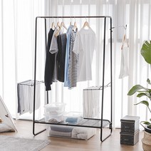 아이리스 2 in 1 행거 빨래 건조대 90cm HKM-900, 블랙