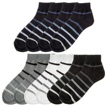 베이스알파에센셜 남성용 스트라이프 베이직 단목 양말 10켤레