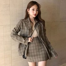 포플러앤씨 홀튼 체크 투피스세트
