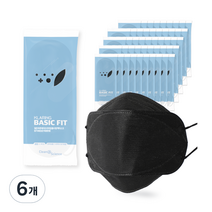 클라링 베이직핏 황사 방역마스크 중형 KF94, 50개입, 6개, 블랙