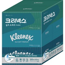 크리넥스 실크소프트 프리미엄 미용티슈 2겹, 200매입, 6개