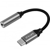 이츠라이프 갤럭시 노트10 USB C to 3.5mm 이어폰 젠더, 그레이, 1개