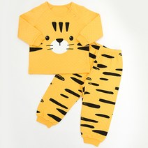 유니프랜드 아동용 타이거 보온내의 상하세트