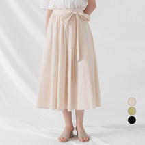 ELLE PARIS 리본타이 플레어 스커트