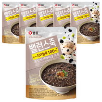 샘표 밸런스죽 흑임자 서리태 오곡죽, 420g, 6개