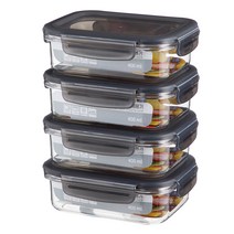 코멧 BPA FREE 클리어 밀폐용기 400ml, 4p, 단품