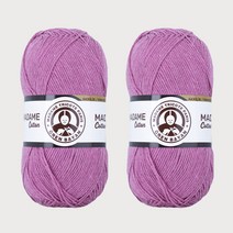 DIKTAS 마담카튼 면사 아크릴 혼합 뜨개실 2p, 22.퍼플핑크