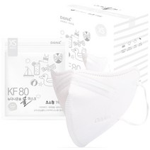다나마스크 뉴다나온숨 쿨 마스크 새부리형 초소형 KF80, 30매입, 1개, 흰색