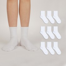 노디자인 여성용 숙녀 스포티 밴딩 무지 중목 양말 10족 세트