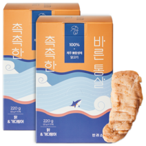 반려소반 촉촉한 바른통살 강아지 간식 220g, 닭&가다랑어, 2개