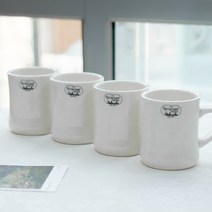 시라쿠스 백지 오목 머그컵, 화이트, 4개