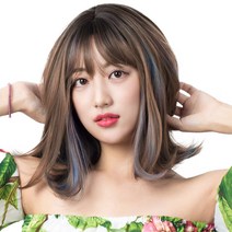 준 파스텔 통가발 250g + 가발망, 콜드브라운블루, 1개