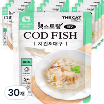 더캣 캣스토랑 고양이 간식 80g, 30개, 치킨 + 대구 혼합맛