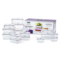 글라스락 퍼플에디션 직사각 밀폐용기 16p 선물세트, 1세트, 1900 ml 2개 + 1100 ml 4개 + 400 ml 6개 + 150 ml 4개