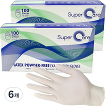 슈퍼케어 라텍스장갑 S, 소(S), 6개