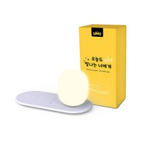 유엠투 LED 무드등 조명 타이머 고속 무선 충전기 UMWHL10, 화이트, 1개