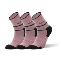 네파 여성용 트래킹 중목 등산양말 3족, 블랙