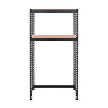 스피드랙 V2 세탁기 선반 2단 800 x 500 x 1800 mm, 블랙(앵글)