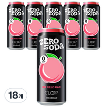 클룹 제로소다 탄산음료 복숭아, 18개, 500ml