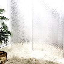 욕실 PEVA 방수 샤워커튼 입체 반투명 화장실 가림막 180X180cm, 1개, 투명계열