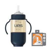 유피스 PPSU 빨대컵 + 리필용 빨대 스마트 세트, 네이비, 1세트