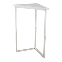 뷰티풀스페이스 대리석 코너 콘솔 CS-33 400 x 400 x 800 mm, 프레임(유광실버), 상판(비앙코카라라)
