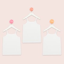 베이스알파에센셜 여아용 순면 끈소매 런닝 3P