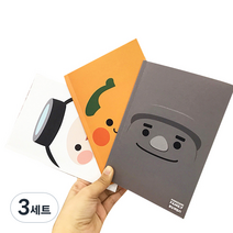 퐁당패밀리 미니 노트 3종 세트, 고르방, 부라봉, 양퐁당, 3세트