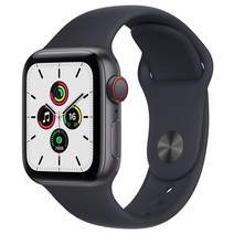 Apple 애플워치 SE, 40mm, GPS+Cellular, 스페이스그레이 알루미늄 케이스, 미드나이트 스포츠 밴드