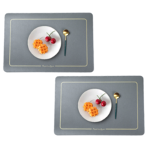 드방스 테이블 테두리 방수 모던 식탁 매트 2개입, 그레이, 45.5 x 30.5cm